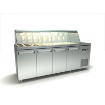 Inox 4πορτο ψυγείο πάγκος σαλατών με δυο σειρές λεκανάκια gn id Inox 4πορτο ψυγείο πάγκος σαλατών με δυο σειρές λεκανάκια gn id