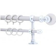 Κουρτινόξυλο 2.20-3.20m διπλό ασημί με swarovski c22327 Κουρτινόξυλο 2.20-3.20m διπλό ασημί με swarovski c22327