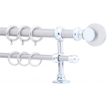 Κουρτινόξυλο 2.20-3.20m διπλό ασημί c22361 Κουρτινόξυλο 2.20-3.20m διπλό ασημί c22361