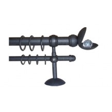 Κουρτινόξυλο 0.80-1.40m διπλό με swarovski c22399