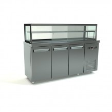 Inox τριπλό ψυγείο σαλατών με ψυχόμενη βιτρίνα για σάντουιτς id Inox τριπλό ψυγείο σαλατών με ψυχόμενη βιτρίνα για σάντουιτς id
