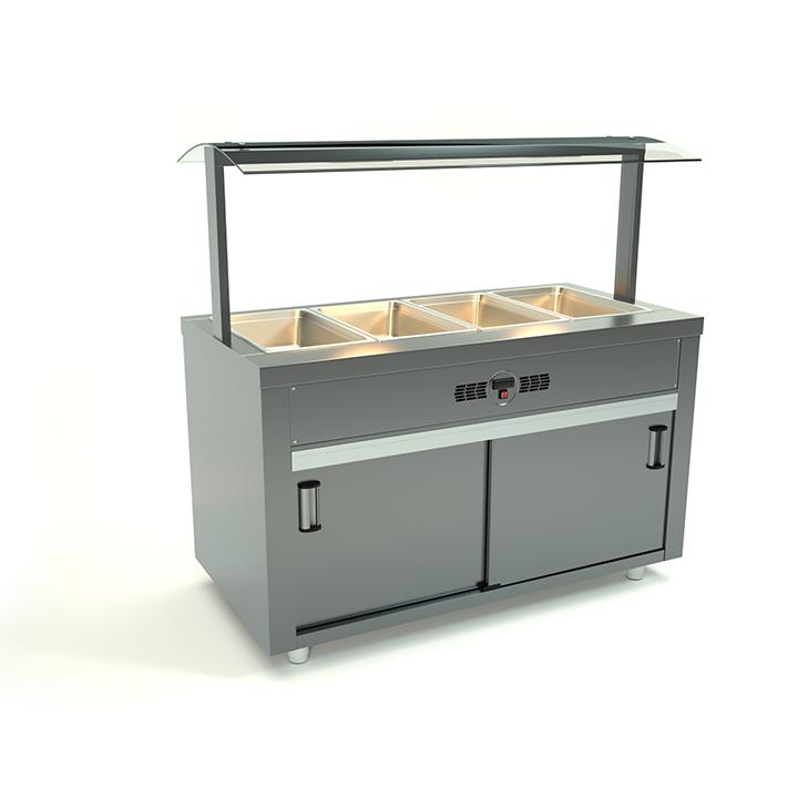 Inox μπαιν μαρί μπουφέ με λάμπες αλογόνου id