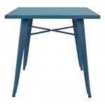 Τραπέζι μεταλλικό σε χρώμα μπλε πατίνα 80Χ80 c22824