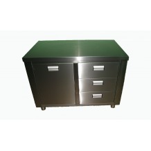 Inox ερμάριο με αμπάρι και τρία συρτάρια id Inox ερμάριο με αμπάρι και τρία συρτάρια id