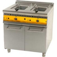 Διπλή φριτέζα αερίου με ερμάριο 20 λίτρων Διπλή φριτέζα αερίου με ερμάριο 20 λίτρων