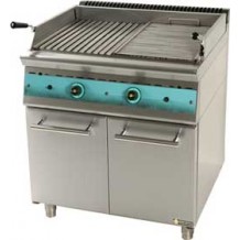 Ψησταριά grill αερίου διπλή με πέτρες λάβας και ερμάριο 90 Ψησταριά grill αερίου διπλή με πέτρες λάβας και ερμάριο 90