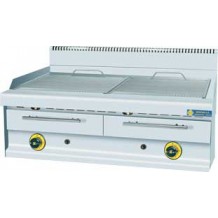 Ψησταριά grill αερίου με λιποσυλλέκτη νερού διπλή Ψησταριά grill αερίου με λιποσυλλέκτη νερού διπλή