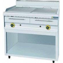 Ψησταριά grill αερίου με λιποσυλλέκτη νερού και βάση διπλή Ψησταριά grill αερίου με λιποσυλλέκτη νερού και βάση διπλή