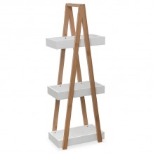 Ραφιέρα επιδαπέδια 3όροφη pakoworld ξύλινη χρώμα φυσικό λευκό 18x30x82εκ c274808