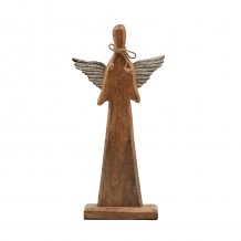 ANJO ΞΥΛΙΝΟΣ ΑΓΓΕΛΟΣ ΜΕ ΦΤΕΡΑ ΑΛΟΥΜΙΝΙΟΥ 21x6xΥ43cm c289580