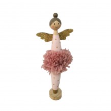 BALLET 1 ΧΡΙΣΤΟΥΓΕΝΝΙΑΤΙΚΟΣ ΑΓΓΕΛΟΣ ΡΟΖ ΛΕΥΚΟ 9 5x4xΥ24 5cm c289768