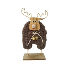 HEART ΧΡΙΣΤΟΥΓΕΝΝΙΑΤΙΚΟ ΔΙΑΚΟΣΜΗΤΙΚΟ ΜΑΛΛΙΝΟ ΚΑΦΕ 13xΥ29cm c289783