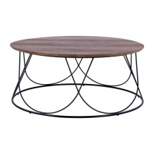 ΤΡΑΠΕΖΑΚΙ ΣΑΛΟΝΙΟΥ HM8690 ΜΕ ΜΕΤΑΛΛΙΚΟ ΜΑΥΡΟ ΣΚΕΛΕΤΟ Φ90Χ40Υ εκ c300359