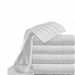 Σετ 6 Πετσέτες προσώπου λευκές με ρίγες στις άκρες Πενιέ 50x100cm c325273