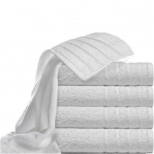 σετ 4 πετσέτες μπάνιου λευκή με ρίγες στις άκρες Πενιέ 70x140cm c325274