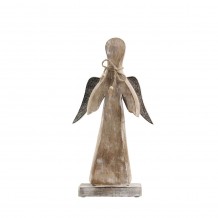 ENKEL 2 ΧΡΙΣΤΟΥΓΕΝΝΙΑΤΙΚΟΣ ΑΓΓΕΛΟΣ ΞΥΛΟ ΑΛΟΥΜΙΝΙΟ 42x35xΥ7cm c325849