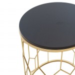 Βοηθητικά τραπέζια σαλονιού Zion II pakoworld σετ 2 τεμ χρυσό μαύρο 39x39x50εκ c332074