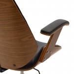 Καρέκλα γραφείου διευθυντή Fern pakoword μαύρο pu ξύλο καρυδί c337372