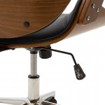 Καρέκλα γραφείου διευθυντή Fern pakoword μαύρο pu ξύλο καρυδί c337372