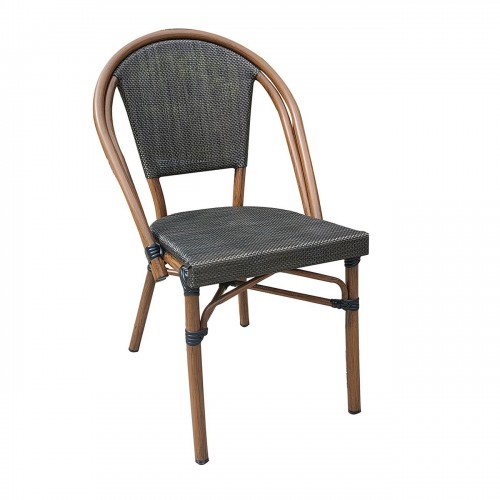 COSTA Καρέκλα Dining Αλουμινίο Καρυδί Textilene Μαύρο c338482