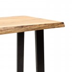 Τραπέζι μπαρ κονσόλα Miles pakoworld μασίφ ξύλο χρώμα καρυδί πόδι μέταλλο μαύρο 120x53x97εκ c340388