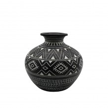 MAYA ΒΑΖΟ POLYRESIN ΜΑΥΡΟ ΛΕΥΚΟ Δ25xΥ22cm c342494