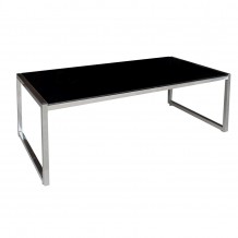 ACTION Tραπεζάκι Σαλονιού Καθιστικού 120x60cm Inox Μαυρό Γυαλί 8mm c344301