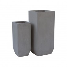 FLOWER POT 1 Set 2 τεμαχίων Cement Grey c347178 FLOWER POT 1 Set 2 τεμαχίων Cement Grey c347178