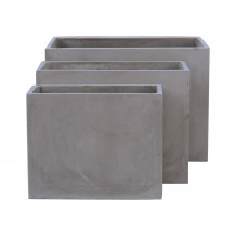 FLOWER POT 2 Set 3 τεμαχίων Cement Grey c347179