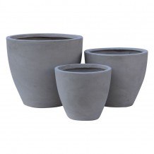 FLOWER POT 3 Set 3 τεμαχίων Cement Grey c347180 FLOWER POT 3 Set 3 τεμαχίων Cement Grey c347180