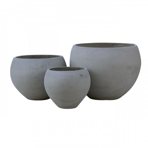 FLOWER POT 5 Set 3 τεμαχίων Cement Grey c347182