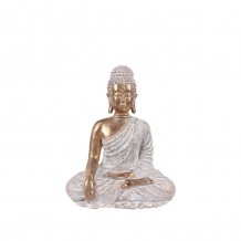 MAHAYANA ΒΟΥΔΑΣ POLYRESIN ΧΡΥΣΟ ΛΕΥΚΟ 24x16xY29 5cm c347328