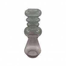 FORME ΒΑΖΟ ΓΥΑΛΙ ΔΙΑΦΑΝΟ ΡΟΖ ΠΡΑΣΙΝΟ Δ13 5xΥ37 5cm c347392