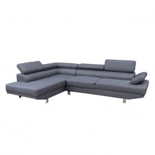 Καναπές αριστερή γωνία γκρι ύφασμα c35382