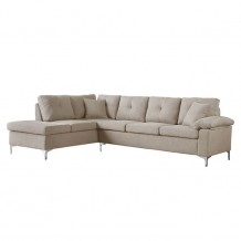 Καναπές αριστερή γωνία μπεζ ύφασμα c35385