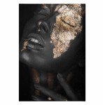 ΠΙΝΑΚΑΣ ΚΑΜΒΑΣ DARK SKINNED GIRL WITH GOLD MAKEUP HM7196 01 50X3X70 εκ c362232