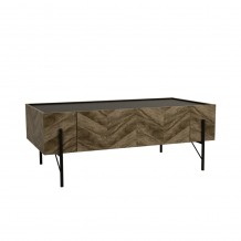 PARKE COFFEE TABLE ΜΑΥΡΟ ΦΥΣΙΚΟ ΜΕ PATTERN ΜΑΥΡΟ 120x63xH45cm c362775