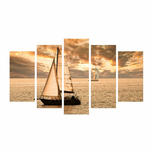 ΠΙΝΑΚΑΣ ΠΕΝΤΑΠΤΥΧΟ MDF SUNSET SAILING HM7206 01 100X0 3X60 εκ c363801