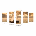 ΠΙΝΑΚΑΣ ΠΕΝΤΑΠΤΥΧΟ MDF SUNSET SAILING HM7206 01 100X0 3X60 εκ c363801