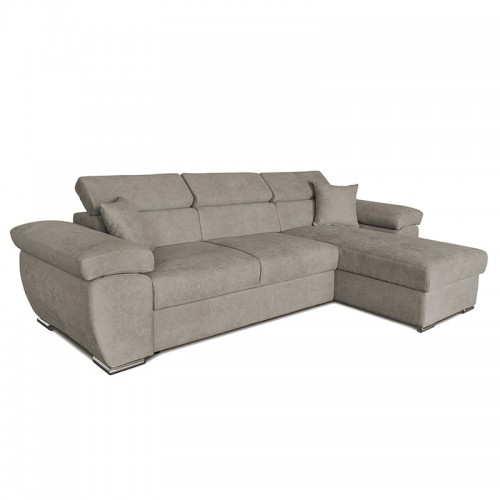 Γωνιακός καναπές κρεβάτι αναστρέψιμος Comy pakoworld μπεζ καφέ 286x160x75 90εκ c364296