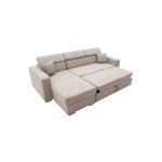 Γωνιακός καναπές κρεβάτι αναστρέψιμος Lura pakoworld μπεζ καφέ 255x162x75 90εκ c364297
