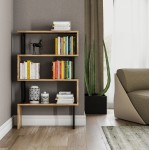ΒΙΒΛΙΟΘΗΚΗ ΚΑΡΥΔΙ ΜΕ ΜΑΥΡΟ ΣΚΕΛΕΤΟ 80x22x128 εκ HM8867 01 c364814