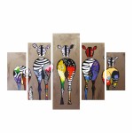 ΠΙΝΑΚΑΣ ΠΕΝΤΑΠΤΥΧΟ MDF COLORFUL ZEBRAS 92Χ56 HM7207 03 c367334