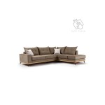 Γωνιακός καναπές αριστερή γωνία Luxury II pakoworld ύφασμα mocha cream 290x235x95εκ c367404