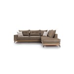 Γωνιακός καναπές αριστερή γωνία Luxury II pakoworld ύφασμα mocha cream 290x235x95εκ c367404