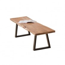 Παγκάκι slim μεταλλικό μαύρο και ξύλο ακακία φυσικό c36979 Παγκάκι slim μεταλλικό μαύρο και ξύλο ακακία φυσικό c36979