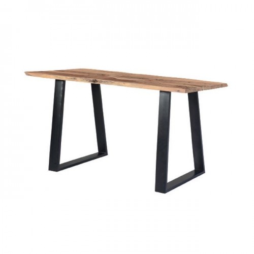 Τραπέζι slim μεταλλικό μαύρο με ξύλο ακακία φυσικό c36988