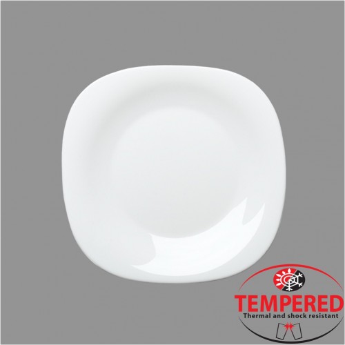 Πιάτο Οπαλίνης Ρηχό 27x27 cm Λευκό Tempered Σειρά Parma Bormioli Rocco ΣΕΤ 6 ΤΕΜΑΧΙΩΝ c372500