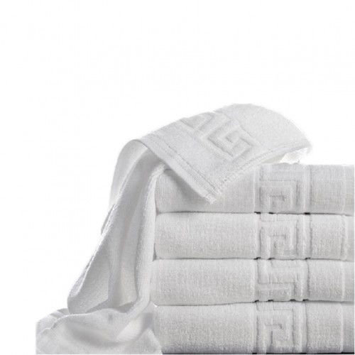 Πετσέτα προσώπου λευκή με σχέδιο μαίανδρος 50 x 100 cm 480gr m Πενιέ ΣΕΤ 6 ΤΕΜΑΧΙΩΝ c372744