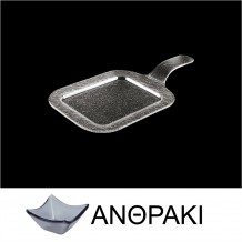 Πιατέλα σερβιρίσματος με μπράτσο από χυτό γυαλί 4mm 19x36cm ανθρακί ΣΕΤ 12 ΤΕΜΑΧΙΩΝ c373463